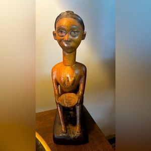 9” Hand Carved, Antique,African Statue